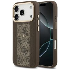 iPhone 17 Pro Guess 4G Stripe dėklas su MagSafe – rudas