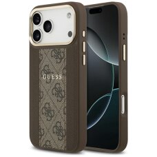 iPhone 17 Pro Max dėklas Guess 4G Stripe, MagSafe – rudas