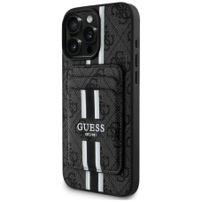 Guess 4G Stripes Dėklas with Magsafe Piniginės tipo skirtas iPhone 16 Pro Max Juodas