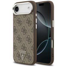 iPhone Air dėklas Guess 4G Triangle Logo, MagSafe – rudas