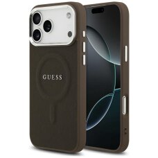 iPhone 17 Pro Guess Classic Logo MagSafe dėklas – rudas