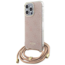 Dėklas Guess Crossbody Cord 4G Print case for iPhone 15 Pro - Rožinis