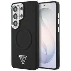 Samsung Galaxy S26 Ultra Guess Embossed Ring Triangle Logo MagSafe dėklas – juodas