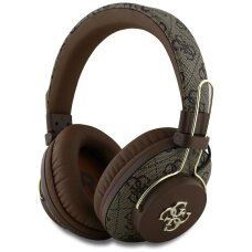 Belaidės ausinės Guess ENC Metal 4G Over-Ear – rudos