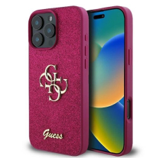 iPhone 16 Pro Max – Guess Fixed Glitter Big 4G dėklas - Violetinis