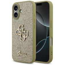 iPhone 17 dėklas Guess Fixed Glitter Big 4G – auksinis