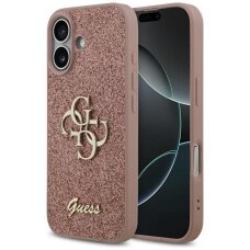 iPhone 17 dėklas Guess Fixed Glitter Big 4G – rožinis