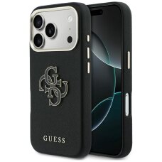 iPhone 17 Pro Guess FW Resin Logo dėklas – juodas iPhone 17 Pro Guess FW Resin Logo dėklas – juodas