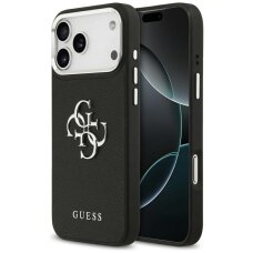 iPhone 17 Pro Max Guess Grained Big 4G Classic Logo dėklas – juodas