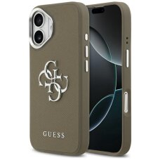 iPhone 17 Guess Grained Big 4G Classic Logo dėklas – rudas