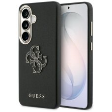 Samsung Galaxy S26+ Guess Grained Big 4G Metal Logo dėklas – juodas