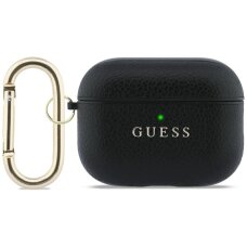 AirPods Pro 3 Guess Grained Classic Logo dėklas – juodas