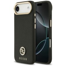 iPhone Air Guess Grained Strass Logo dėklas su MagSafe – juodas