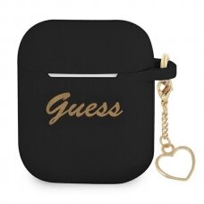 Dėklas Guess GUA2LSCHSK AirPods 1/2 Silicone Charm Collection Juodas
