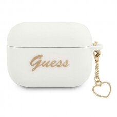 Dėklas Guess GUAPLSCHSH AirPods Pro Silicone Charm Baltas