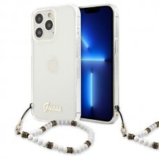 Dėklas Guess GUHCP13LKPSWH iPhone 13 Pro / 13 White Pearl