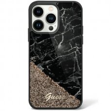 Dėklas Guess Liquid Glitter Marble GUHCP14LLCSGSGK iPhone 14 Pro Juodas