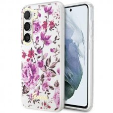 Dėklas Guess Flower GUHCS23SHCFWST Samsung Galaxy S23 S911 Baltas