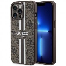 Dėklas Guess 4G Printed Stripes MagSafe GUHMP13LP4RPSW iPhone 13 Pro / 13 Rudas