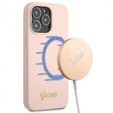 Dėklas Guess GUHMP13XLSLMGLP iPhone 13 Pro Max Magsafe Rožinis