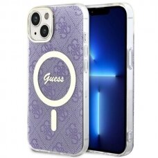 Dėklas Guess 4G MagSafe GUHMP14MH4STU iPhone 14 Plus Purpurinis