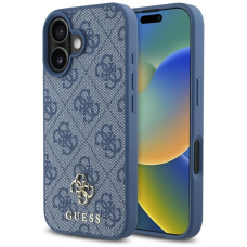 Guess HC PU 4G Small 4G and Classic Dėklas skirtas iPhone 16 MagSafe - Mėlynas