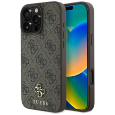 Guess HC PU 4G Small 4G and Classic Dėklas skirtas iPhone 16 Pro MagSafe - Rudas