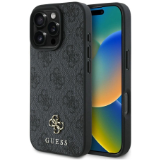 Guess HC PU 4G Small 4G and Classic Dėklas skirtas iPhone 16 Pro Max MagSafe - Juodas