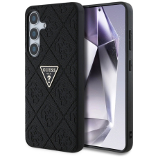 Samsung Galaxy S25 Guess Hot Stamp 4G Pattern Triangle Metal Logo dėklas - juodas