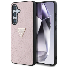 Samsung Galaxy S25 Guess Hot Stamp 4G Pattern Triangle Metal Logo dėklas - rožinis