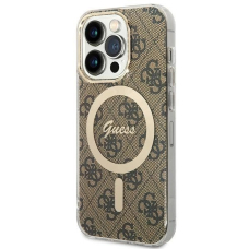 iPhone 15 Pro Guess IML 4G MagSafe dėklas - rudas