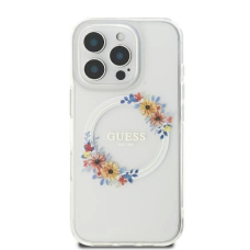 iPhone 16 Pro Max – Guess IML Flowers Wreath MagSafe dėklas - Skaidrus