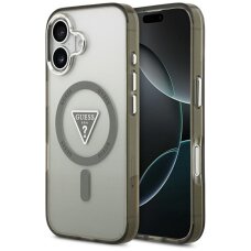 iPhone 17 Guess IML Gradient Triangle Logo MagSafe dėklas – alyvinis