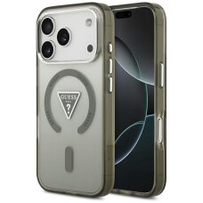 iPhone 17 Pro Guess IML Gradient Triangle Logo MagSafe dėklas – žalias iPhone 17 Pro Guess IML Gradient Triangle Logo MagSafe dėklas – žalias