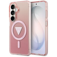 Samsung Galaxy S26 Guess IML Gradient Triangle MagSafe dėklas – rožinis