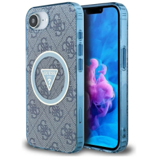 iPhone 16e – Guess IML Metal Glitter 4G Circle Triangle MagSafe dėklas - Mėlynas