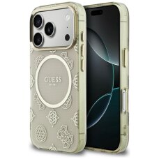 iPhone 17 Pro Guess IML Peony Dot MagSafe dėklas – smėlio spalvos iPhone 17 Pro Guess IML Peony Dot MagSafe dėklas – smėlio spalvos