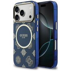 iPhone 17 Pro Guess IML Peony Dot MagSafe dėklas – mėlynas iPhone 17 Pro Guess IML Peony Dot MagSafe dėklas – mėlynas