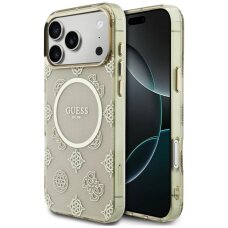 iPhone 17 Pro Max Guess IML Peony Dot MagSafe dėklas – smėlio spalvos iPhone 17 Pro Max Guess IML Peony Dot MagSafe dėklas – smėlio spalvos