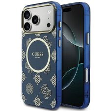 iPhone 17 Pro Max Guess IML Peony Dot MagSafe dėklas – mėlynas iPhone 17 Pro Max Guess IML Peony Dot MagSafe dėklas – mėlynas