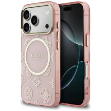 iPhone 17 Pro Guess IML Peony Dot MagSafe dėklas – rožinis iPhone 17 Pro Guess IML Peony Dot MagSafe dėklas – rožinis