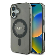 iPhone 16 Plus – Guess IML Rhinestones MagSafe dėklas - Juodas