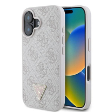 iPhone 16 – Guess Leather 4G Triangle Strass MagSafe dėklas - Rožinis