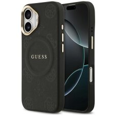 iPhone 17 Guess Peony Hot Stamp dėklas su MagSafe – juodas