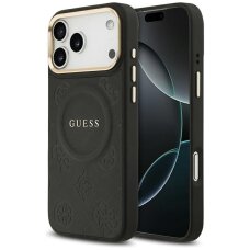 iPhone 17 Pro Max dėklas Guess Peony Hot Stamp, MagSafe – juodas