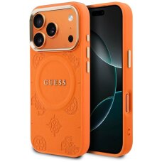 iPhone 17 Pro Guess Peony Hot Stamp MagSafe dėklas – oranžinis iPhone 17 Pro Guess Peony Hot Stamp MagSafe dėklas – oranžinis