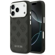 iPhone 17 Pro Guess Peony Hot Stamp Script MagSafe dėklas – juodas
