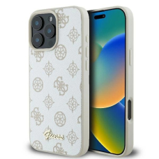 iPhone 16 Pro Max – Guess Peony Script Logo MagSafe dėklas - Baltas