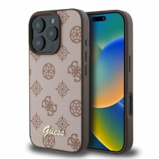 iPhone 16 Pro Guess Peony Script MagSafe dėklas - rudas
