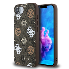 Guess PU 4G Peony Dėklas with MagSafe skirtas iPhone 16e - Rudas